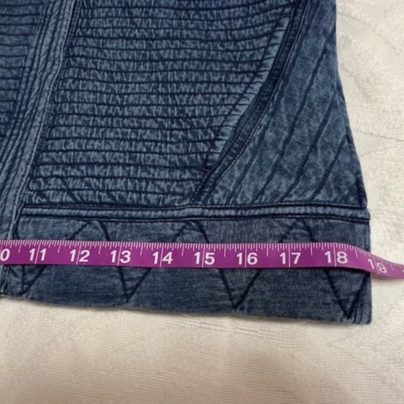 Lucky Brand Lucky Lotus Cotton Quilted Jacket Snap Front Washed Blue Small - Picture 11 of 13